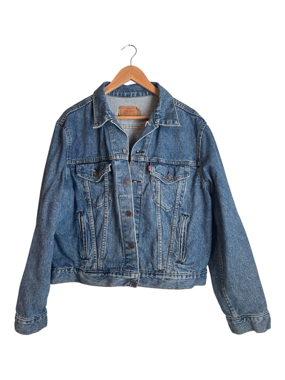 Vintage 1987 Levi's 70506-0214 Type III Denim Trucker Jacket Size 46R USA Made